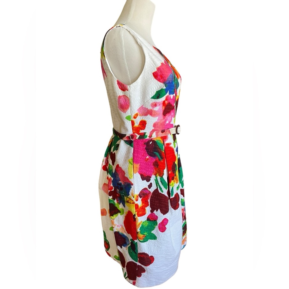 Eliza J Floral Fit And Flare Belted Dress - Picture 6 of 10